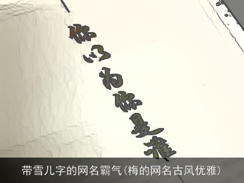 带雪儿字的网名霸气(梅的网名古风优雅)