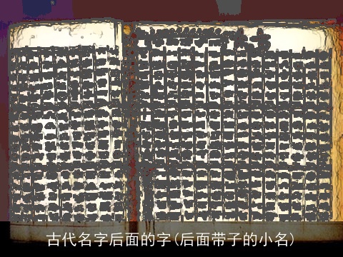 古代名字后面的字(后面带子的小名)