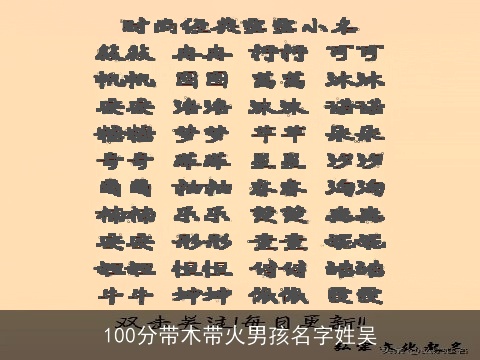 100分带木带火男孩名字姓吴