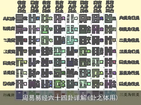 周易易经六十四卦详解(卦之体用)