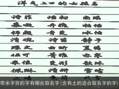 带米字旁的字有哪些取名字(含有土的适合取名字的字)