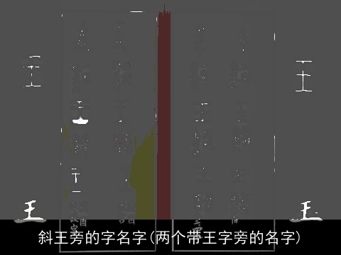 斜王旁的字名字(两个带王字旁的名字)