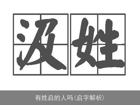 有姓启的人吗(启字解析)