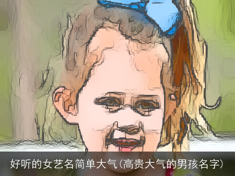 好听的女艺名简单大气(高贵大气的男孩名字)