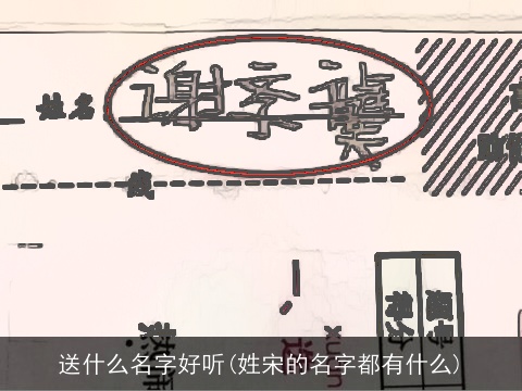 送什么名字好听(姓宋的名字都有什么)