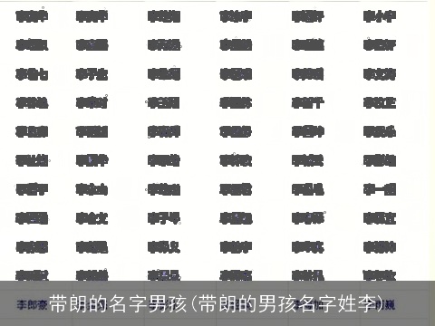 带朗的名字男孩(带朗的男孩名字姓李)