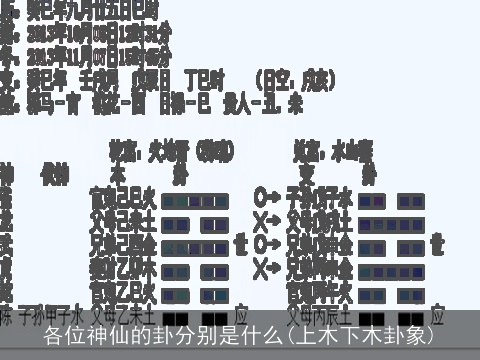 各位神仙的卦分别是什么(上木下木卦象)