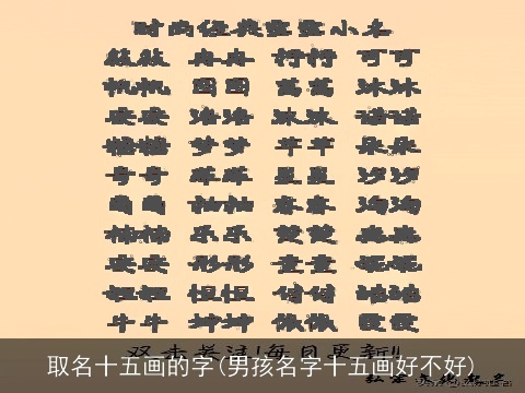 取名十五画的字(男孩名字十五画好不好)