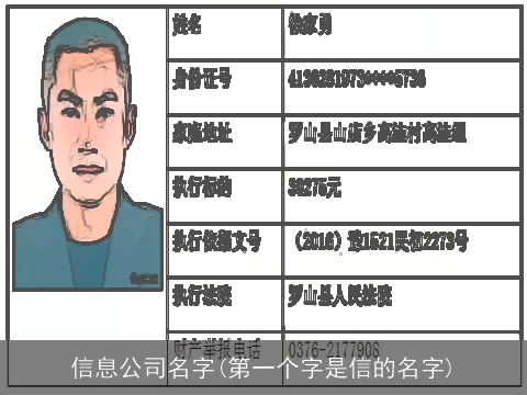 信息公司名字(第一个字是信的名字)
