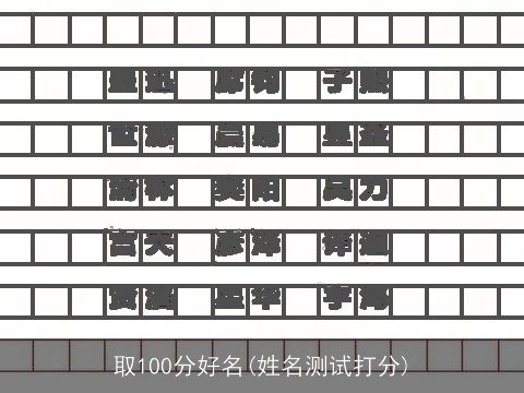 取100分好名(姓名测试打分)