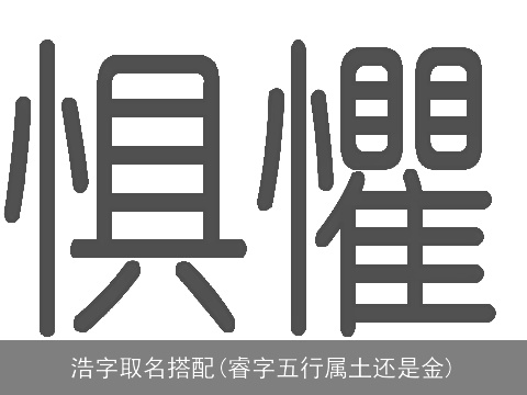 浩字取名搭配(睿字五行属土还是金)