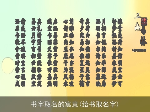 书字取名的寓意(给书取名字)