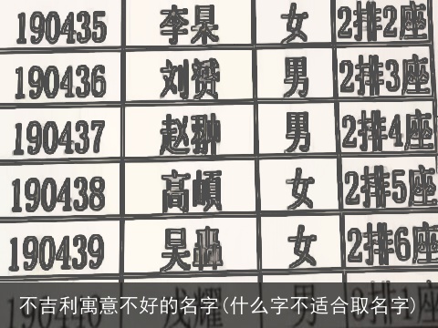 不吉利寓意不好的名字(什么字不适合取名字)