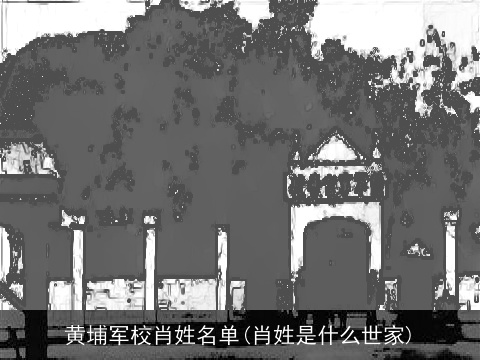 黄埔军校肖姓名单(肖姓是什么世家)