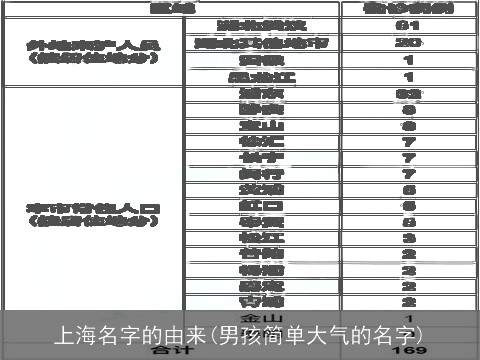 上海名字的由来(男孩简单大气的名字)