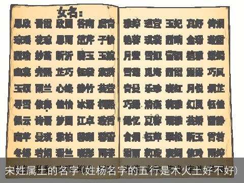 宋姓属土的名字(姓杨名字的五行是木火土好不好)