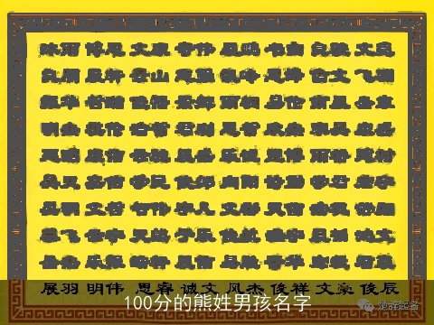 100分的熊姓男孩名字