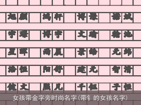 女孩带金字旁时尚名字(带钅的女孩名字)
