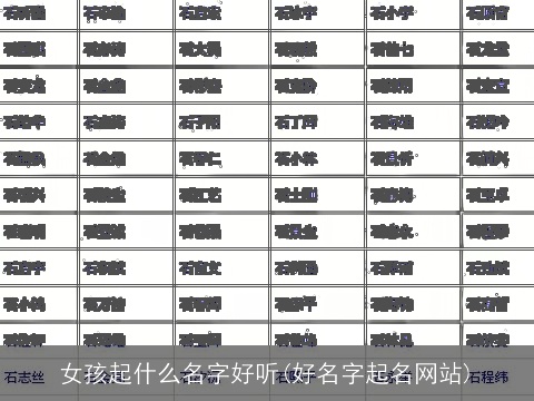 女孩起什么名字好听(好名字起名网站)