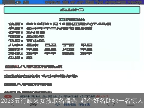 2023五行缺火女孩取名精选 起个好名助她一名惊人