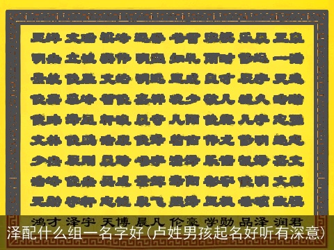 泽配什么组一名字好(卢姓男孩起名好听有深意)