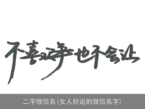 二字微信名(女人好运的微信名字)
