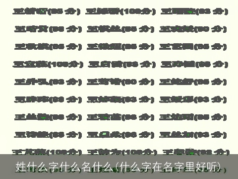 姓什么字什么名什么(什么字在名字里好听)