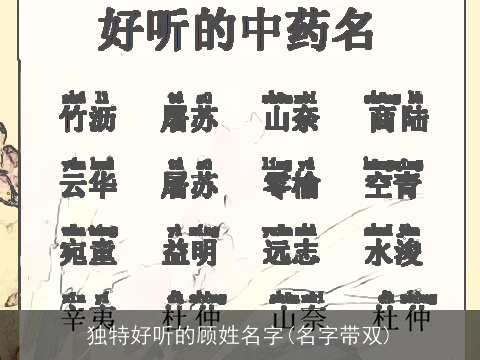 独特好听的顾姓名字(名字带双)