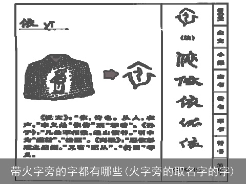 带火字旁的字都有哪些(火字旁的取名字的字)
