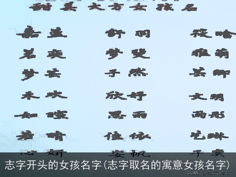 志字开头的女孩名字(志字取名的寓意女孩名字)