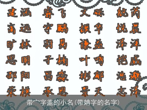 带宀字盖的小名(带姌字的名字)