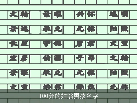 100分的姓翁男孩名字