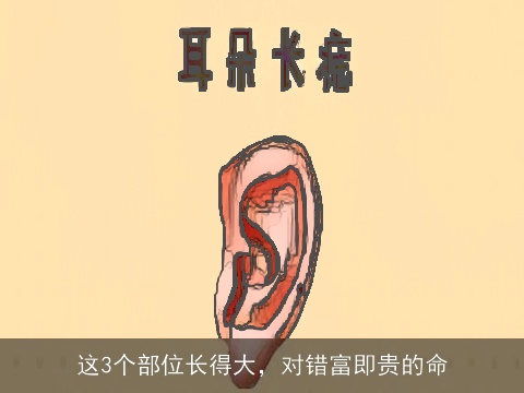 这3个部位长得大，对错富即贵的命