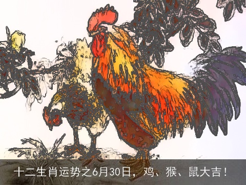 十二生肖运势之6月30日，鸡、猴、鼠大吉！