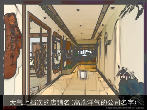 大气上档次的店铺名(高端洋气的公司名字)