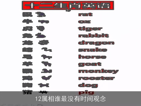 12属相谁最没有时间观念