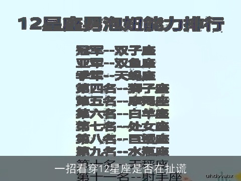 一招看穿12星座是否在扯谎