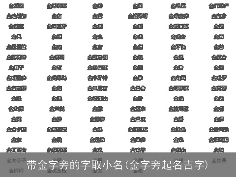 带金字旁的字取小名(金字旁起名吉字)