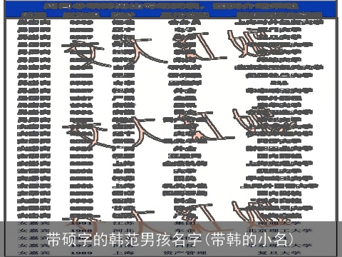 带硕字的韩范男孩名字(带韩的小名)