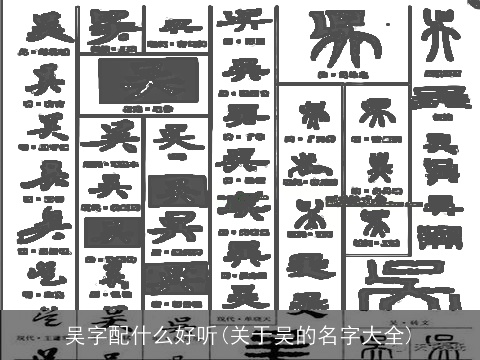 吴字配什么好听(关于吴的名字大全)