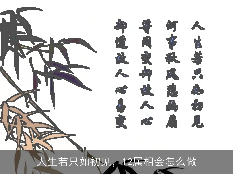 人生若只如初见，12属相会怎么做