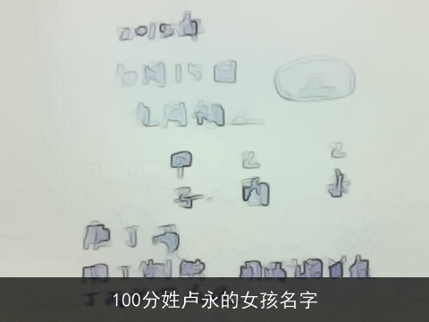 100分姓卢永的女孩名字