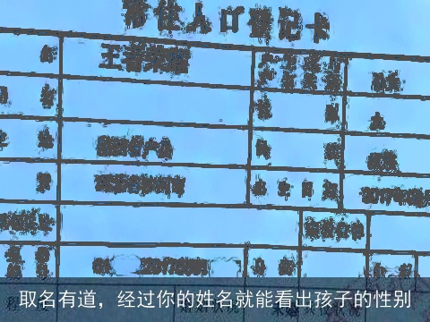 取名有道，经过你的姓名就能看出孩子的性别