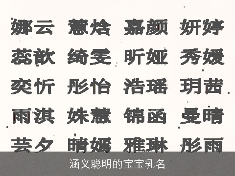 涵义聪明的宝宝乳名