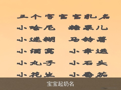 宝宝起奶名