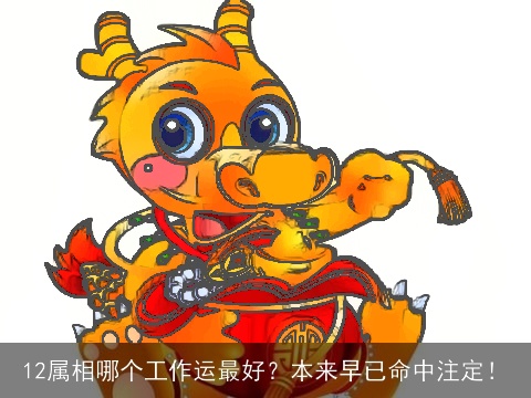 12属相哪个工作运最好？本来早已命中注定！