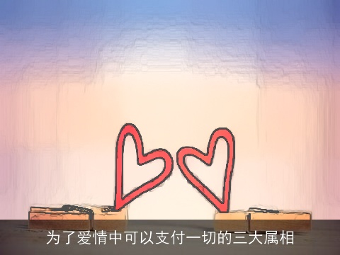 为了爱情中可以支付一切的三大属相