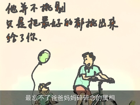 最忘不了爸爸妈妈碎碎念的属相