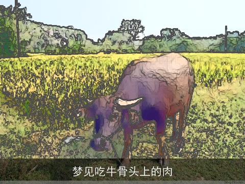 梦见吃牛骨头上的肉