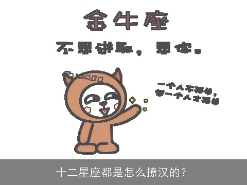 十二星座都是怎么撩汉的？